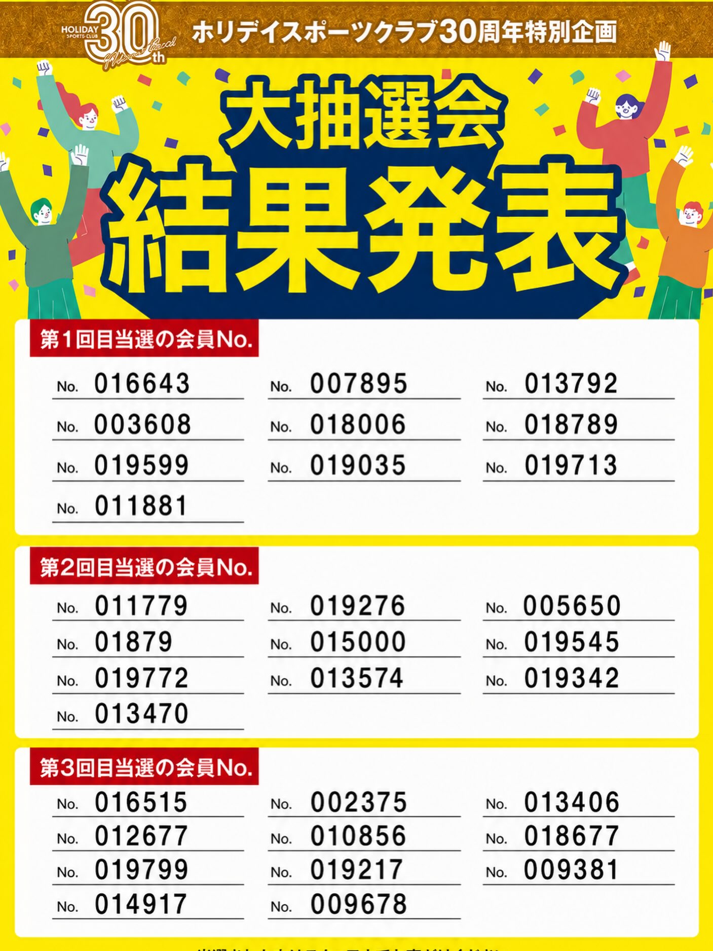 大抽選会結果発表〜〜‼️‼️
ご当選された方おめでとうございます👏🎉
9/1(火)よりフロントカウンターにてお渡ししていきますので
よろしくお願いします😊
⁡
 #鈴鹿市
 #ホリデイ鈴鹿店
 
