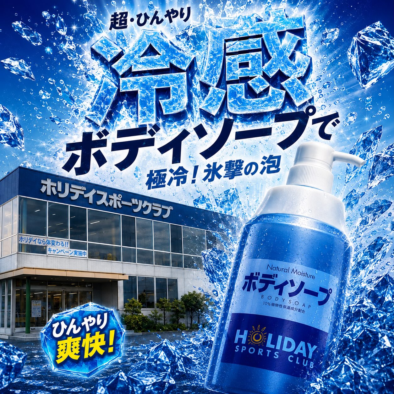 みなさんこんにちは！
⁡ホリデイスポーツクラブ船橋日大前店です！

16日より営業となります。(16日は特別営業日となります。)
⁡
8月館内イベントのお知らせです- ̗̀ 📢💭
⁡
「冷感ボディ